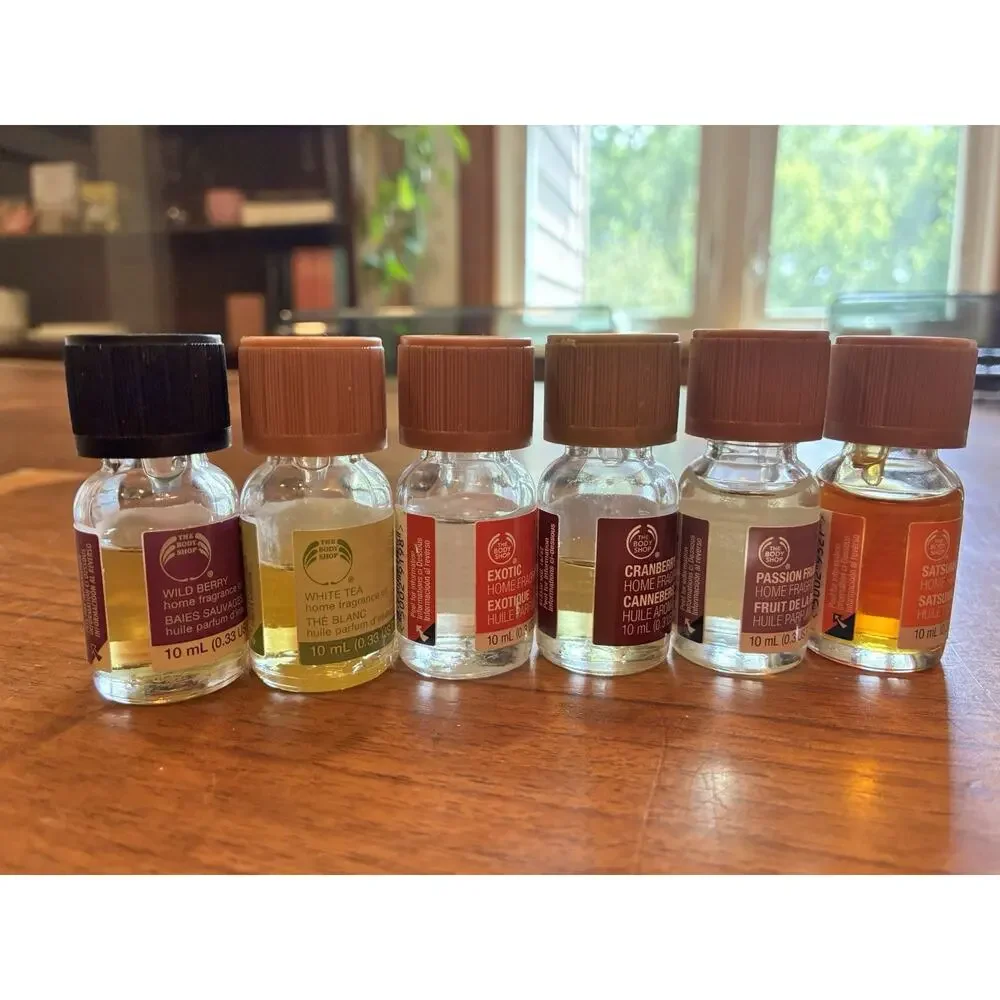 Vintage The Body Shop Fragrance Oil Lot Exotic, Cranberry, Passion Fruit Lot (6)